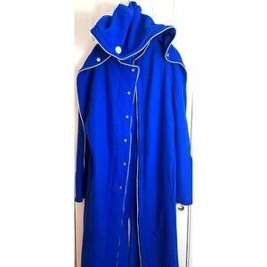 Y2K Cyberdog UK RARE Size M- Rave Unisex Hooded Bright Blue Coat Reflective Trim
